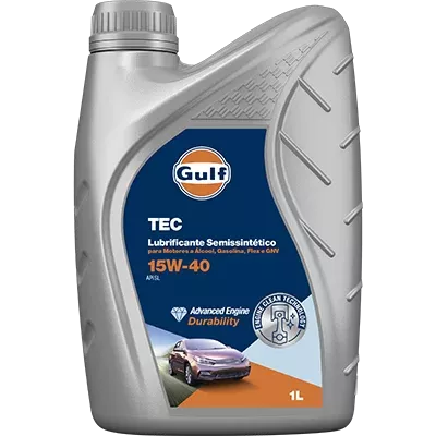 ÓLEO LUBRIFICANTE MOTOR 15W40 SEMI SINTÉTICO GULF TEC API SL